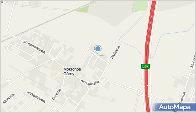 Mokronos Górny, Pogodna, mapa Mokronos Górny