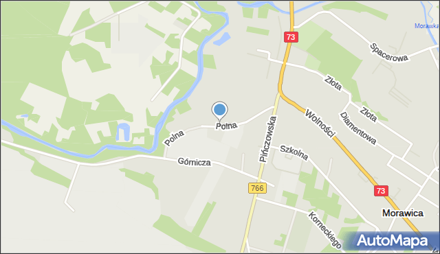 Morawica powiat kielecki, Polna, mapa Morawica powiat kielecki