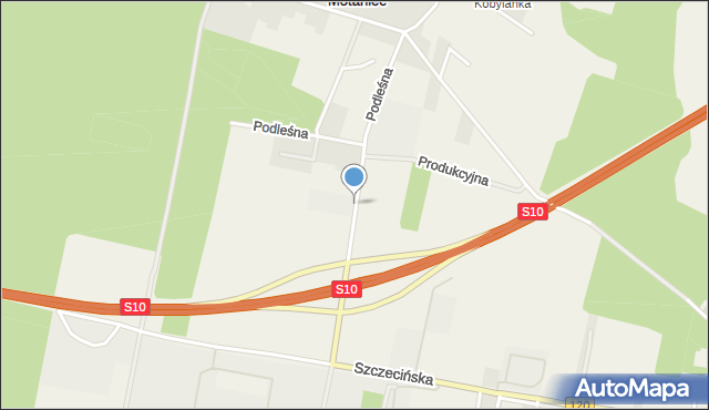 Motaniec, Podleśna, mapa Motaniec