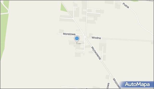 Mrozów, Poziomkowa, mapa Mrozów