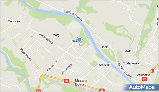 Mszana Dolna, Podhalan, mapa Mszana Dolna