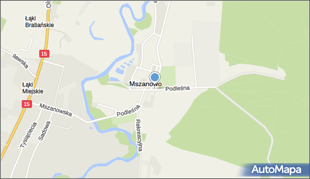 Mszanowo, Podleśna, mapa Mszanowo