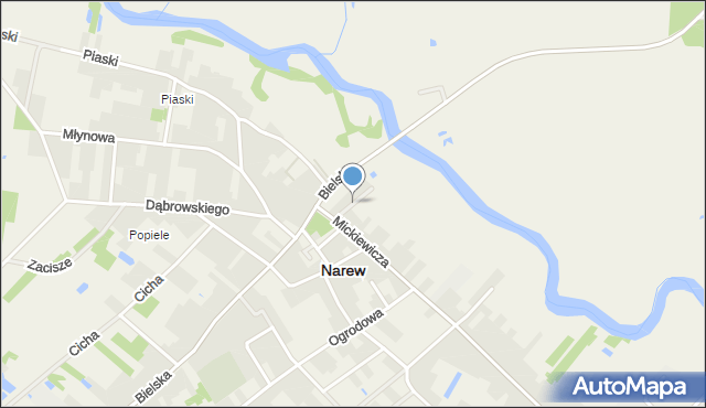 Narew, Podrzeczna, mapa Narew