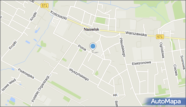 Nasielsk, Polna, mapa Nasielsk