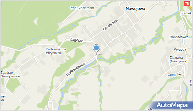 Nawojowa, Podkamienne, mapa Nawojowa