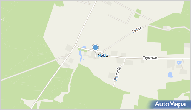 Nekla gmina Dobrcz, Poziomkowa, mapa Nekla gmina Dobrcz