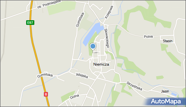 Niemcza, Podmiejska, mapa Niemcza