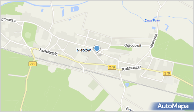 Nietków, Pocztowa, mapa Nietków