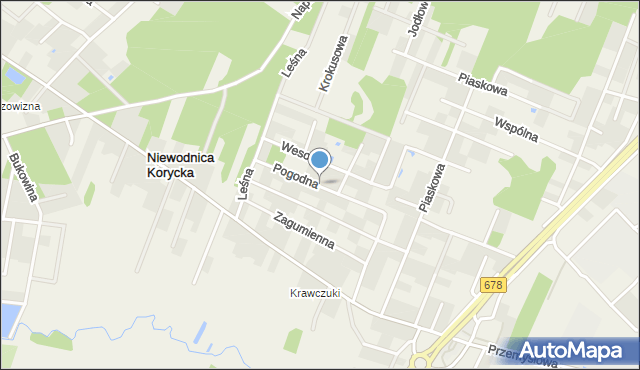 Niewodnica Korycka, Pogodna, mapa Niewodnica Korycka