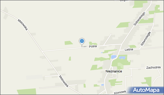 Nieznanice, Polna, mapa Nieznanice