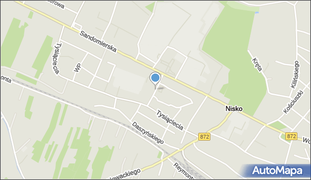 Nisko, Podoficerska, mapa Nisko
