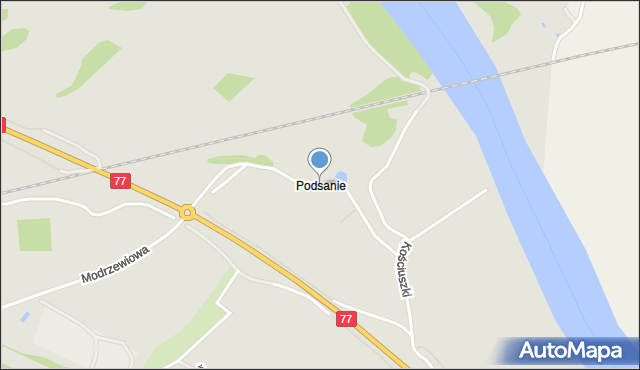 Nisko, Podsanie, mapa Nisko