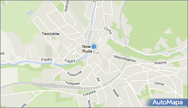 Nowa Ruda powiat kłodzki, Podjazdowa, mapa Nowa Ruda powiat kłodzki