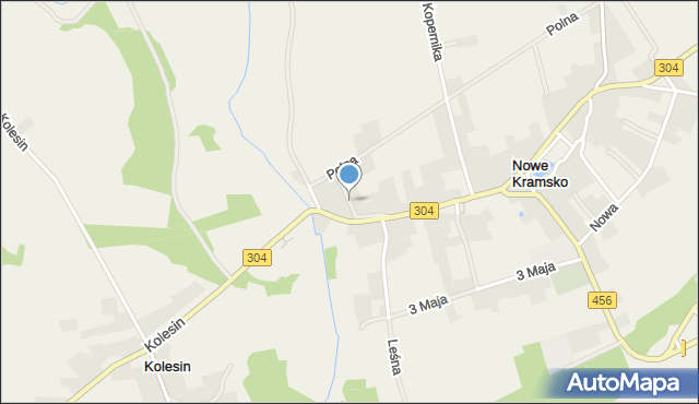 Nowe Kramsko, Podgórna, mapa Nowe Kramsko