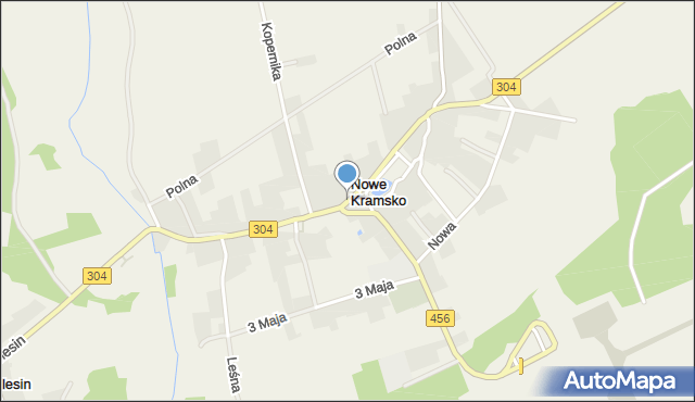 Nowe Kramsko, Powstańców Wielkopolskich, mapa Nowe Kramsko