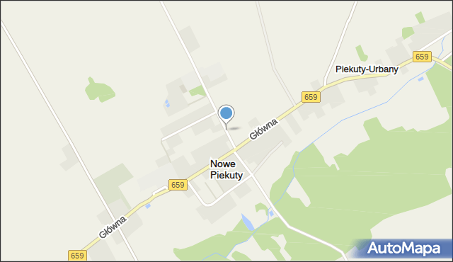 Nowe Piekuty, Polna, mapa Nowe Piekuty