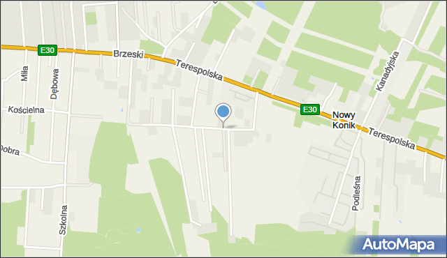 Nowy Konik, Podgórna, mapa Nowy Konik