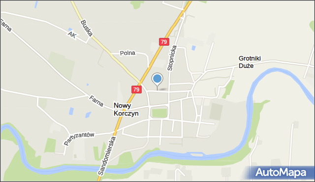Nowy Korczyn, Pocztowa, mapa Nowy Korczyn
