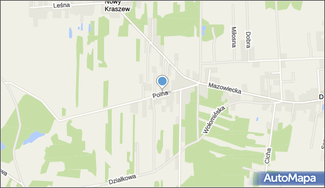 Nowy Kraszew, Polna, mapa Nowy Kraszew