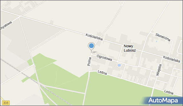 Nowy Lubosz, Polna, mapa Nowy Lubosz