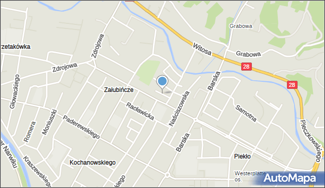Nowy Sącz, Polskiego Czerwonego Krzyża, mapa Nowego Sącza