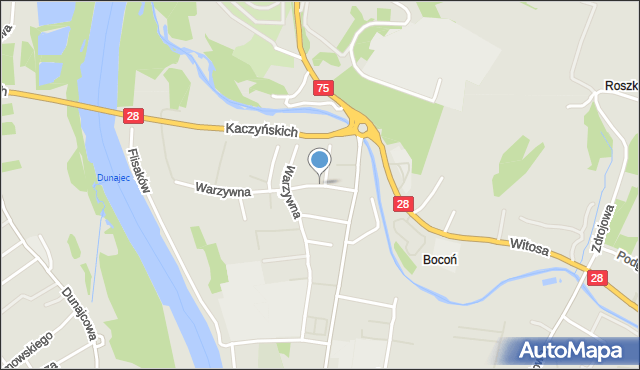 Nowy Sącz, Powstańców Wielkopolskich, mapa Nowego Sącza