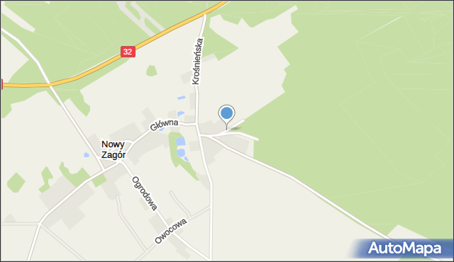 Nowy Zagór, Polna, mapa Nowy Zagór