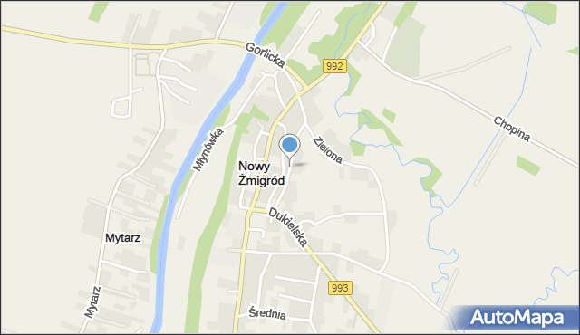 Nowy Żmigród, Podwale, mapa Nowy Żmigród