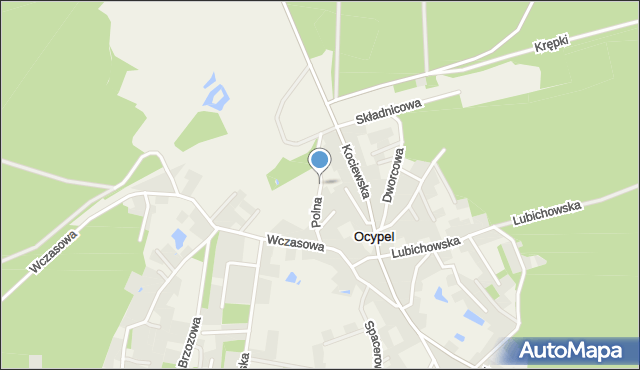 Ocypel, Polna, mapa Ocypel