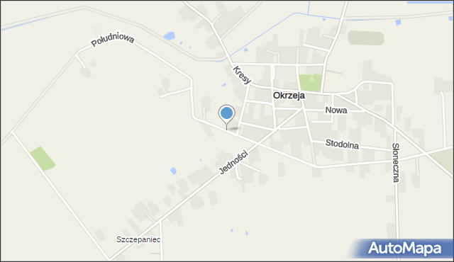 Okrzeja, Południowa, mapa Okrzeja