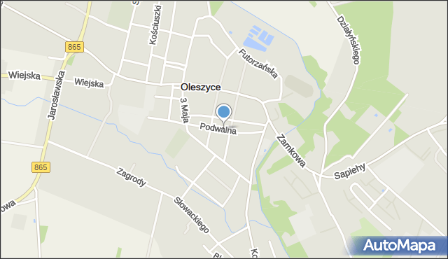 Oleszyce, Podwalna, mapa Oleszyce