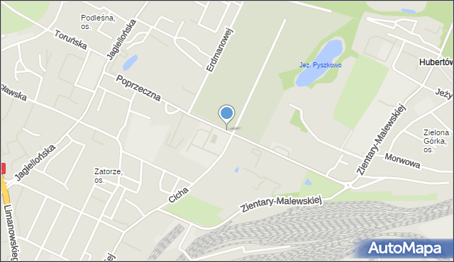 Olsztyn, Poprzeczna, mapa Olsztyna