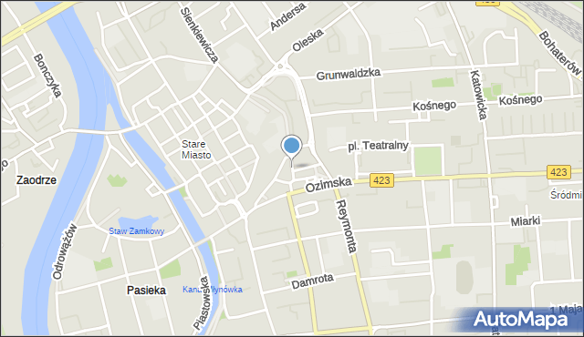 Opole, Podgórna, mapa Opola