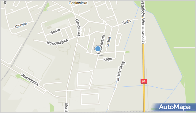 Opole, Poprzeczna, mapa Opola