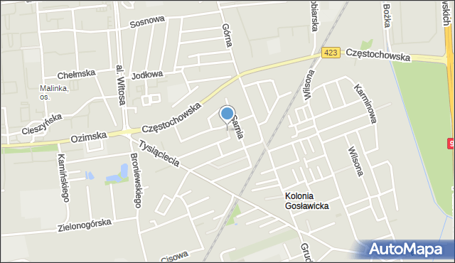 Opole, Porzeczkowa, mapa Opola