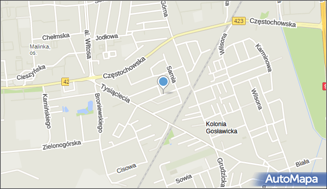 Opole, Poziomkowa, mapa Opola