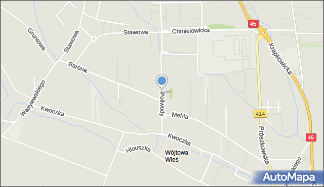 Opole, Poliwody Franciszka, mapa Opola