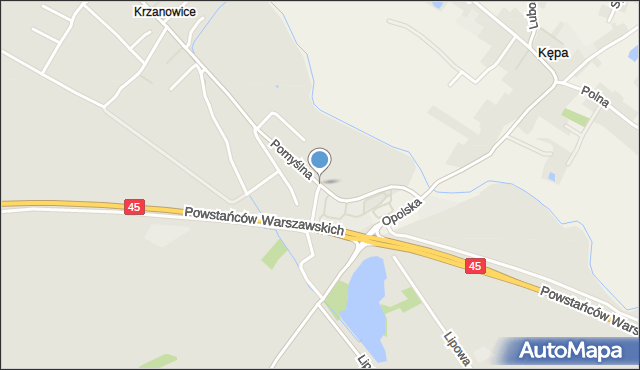 Opole, Pomyślna, mapa Opola