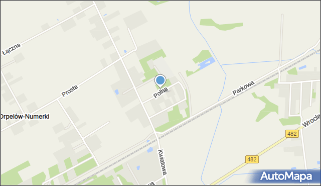 Orpelów, Polna, mapa Orpelów