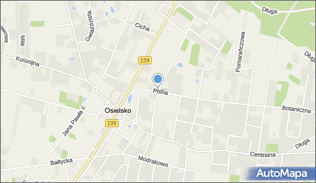 Osielsko, Polna, mapa Osielsko