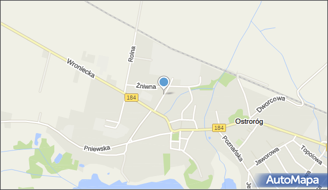 Ostroróg powiat szamotulski, Polna, mapa Ostroróg powiat szamotulski