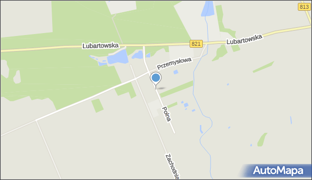 Ostrów Lubelski, Polna, mapa Ostrów Lubelski