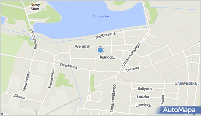 Ostrów Wielkopolski, Północna, mapa Ostrów Wielkopolski