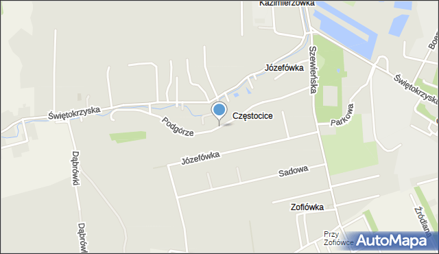 Ostrowiec Świętokrzyski, Podgórze, mapa Ostrowiec Świętokrzyski