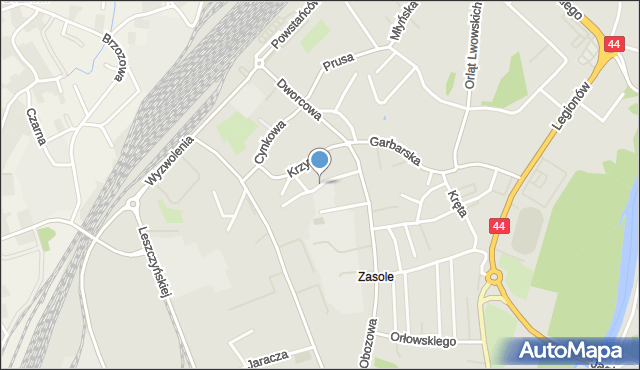 Oświęcim, Powstańców Warszawy, mapa Oświęcimia