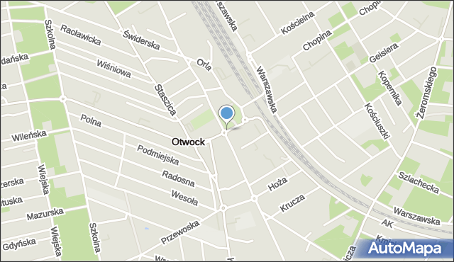 Otwock, Powstańców Warszawy, mapa Otwock