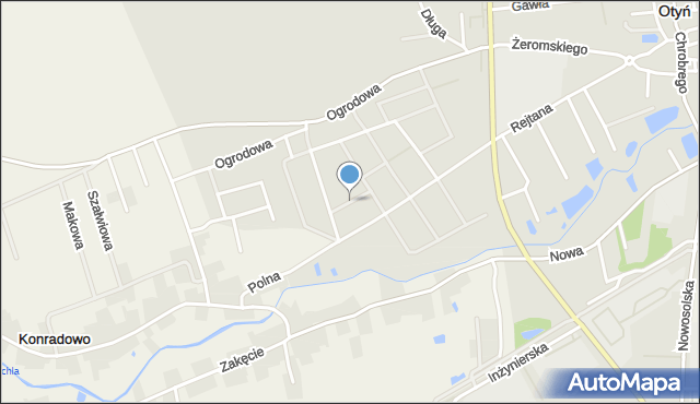 Otyń, Porzeczkowa, mapa Otyń