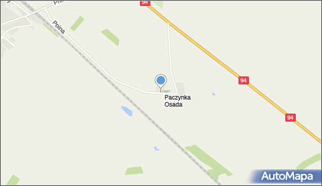 Paczynka Osada, Polna, mapa Paczynka Osada