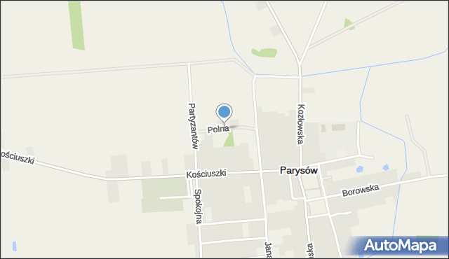 Parysów, Polna, mapa Parysów