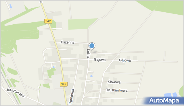 Pęgów gmina Oborniki Śląskie, Pod Lasem, mapa Pęgów gmina Oborniki Śląskie